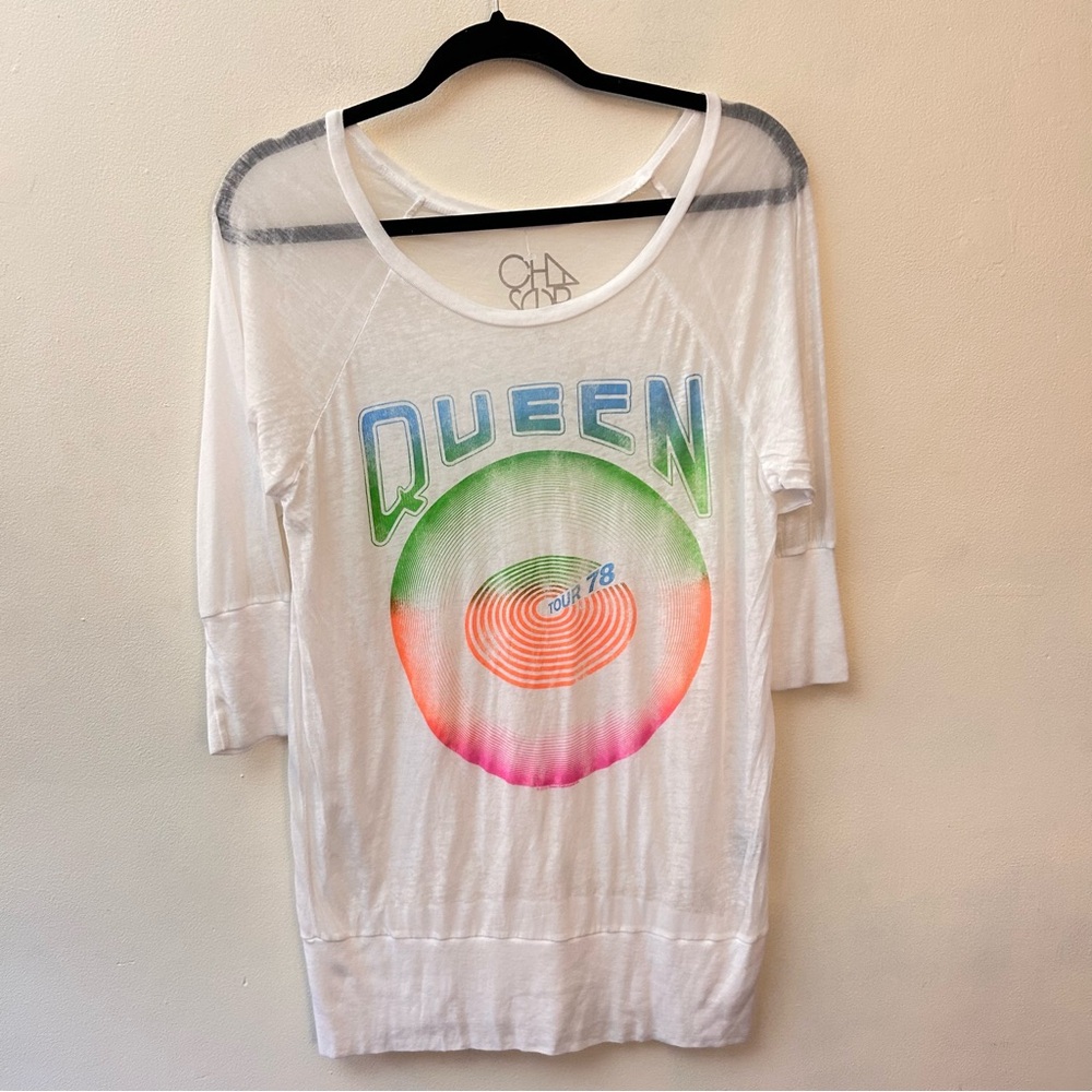 Chaser white burnout Queen rock band shirt size medium